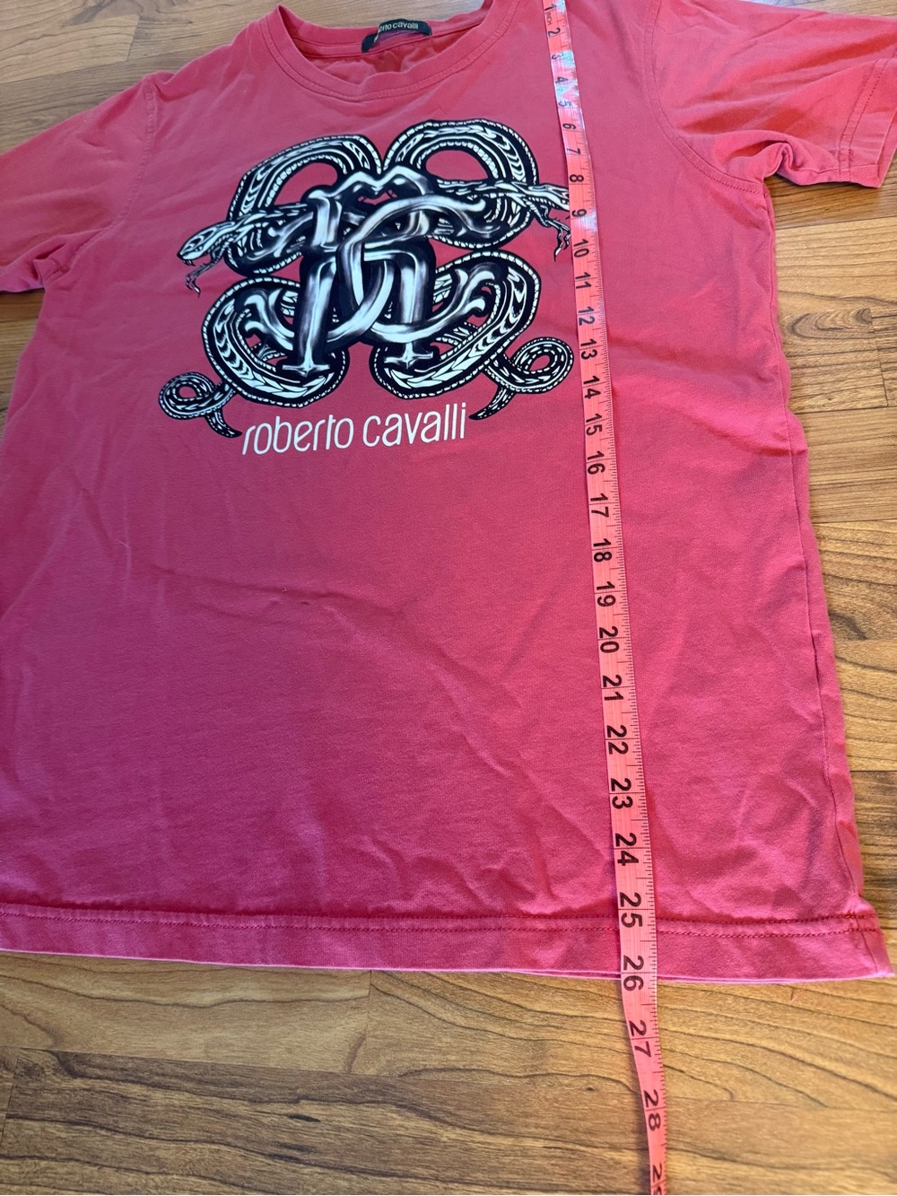 Roberto Cavalli Men’s Red Graphic Logo T-Shirt - Picture 9 of 9
